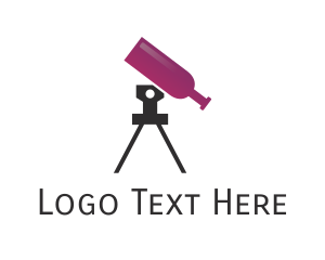 Bottle - Wine Bottle Telescope logo design