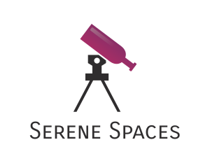 Wine Bottle Telescope logo design