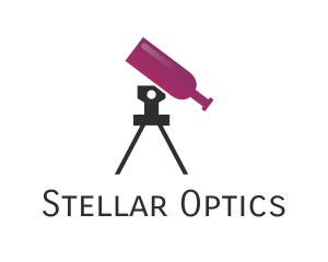 Wine Bottle Telescope logo design