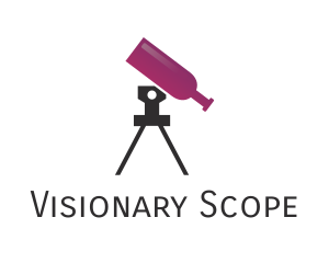 Scope - Wine Bottle Telescope logo design
