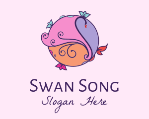 Artistic Swan Painting logo design