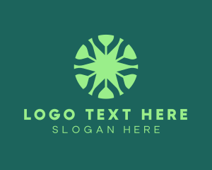 Gardener - Green Circle Star logo design