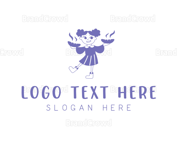 Bread Bakery Girl Logo