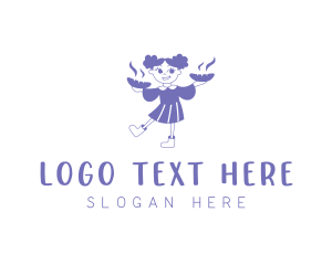 Child - Cafe Bakery Girl logo design