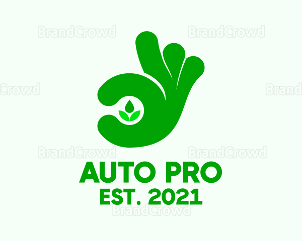 Green Hand Plant Logo