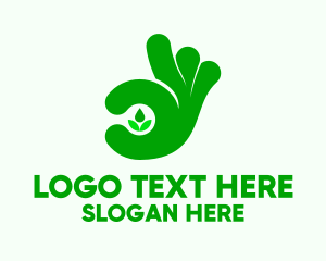 Green Hand Plant  Logo