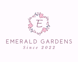 Floral Garden Wreath logo design