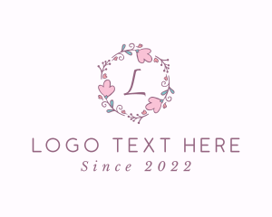 Heart - Floral Garden Wreath logo design