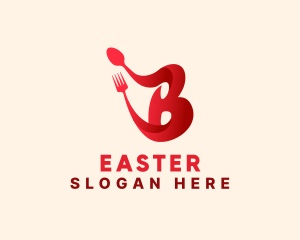 Eat - Red Eatery Letter B logo design