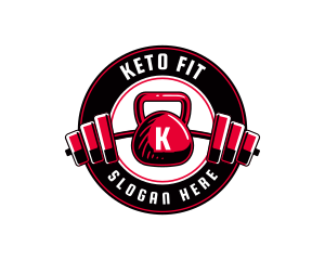 Kettlebell Dumbbell Fitness logo design