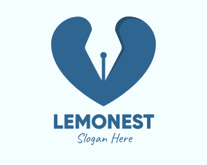 Compose - Blue Writer Heart logo design
