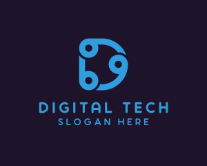 Modern Digital Letter D logo design