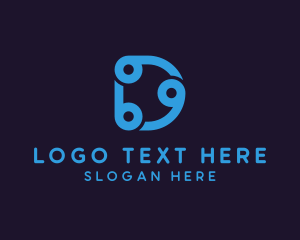 Modern Digital Letter D Logo