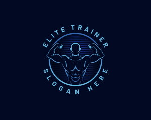 Fitness Hunk Bodybuilder logo design