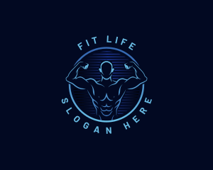 Fitness Hunk Bodybuilder logo design