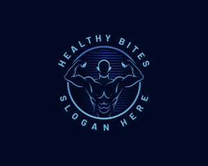 Fitness Hunk Bodybuilder logo design