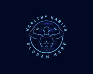 Fitness Hunk Bodybuilder logo design