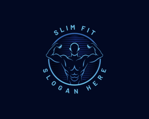 Fitness Hunk Bodybuilder logo design