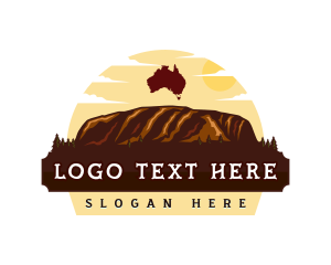 Map - Uluru Mountain Australia logo design