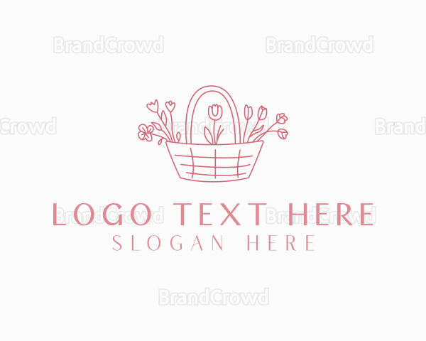 Gardener Flower Basket Logo