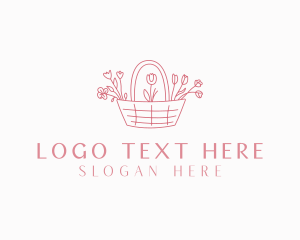 Gardener Flower Basket Logo