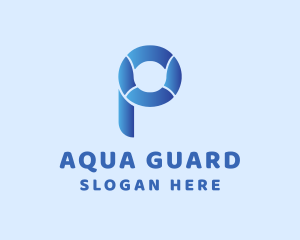 Lifeguard - Lifeguard Rescue Buoy Letter P logo design
