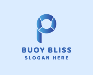 Buoy - Lifeguard Rescue Buoy Letter P logo design