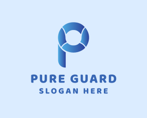 Lifeguard Rescue Buoy Letter P  logo design