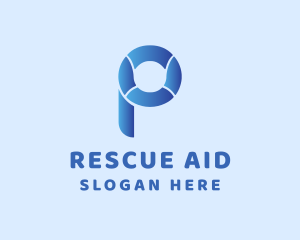 Rescue - Lifeguard Rescue Buoy Letter P logo design