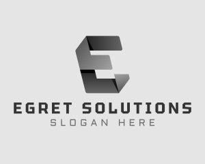 Origami Fold Letter E logo design