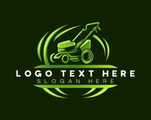 Trimming - Eco Lawn Mower logo design