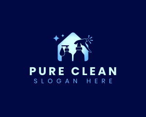 Housekeeping Cleaning Tools logo design