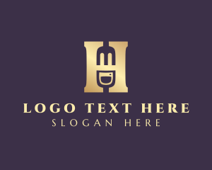 Food - Gold Dining Letter H logo design