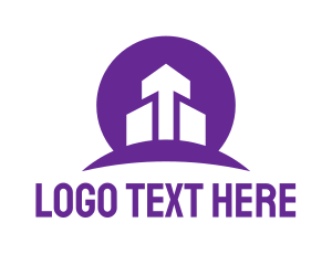 Land Developer - Violet Circle Arrow logo design