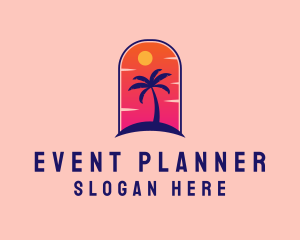 Palm Tree  Beach Logo