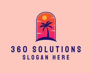 Palm Tree  Beach logo design