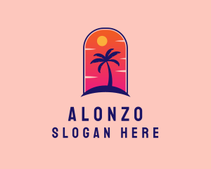 Palm Tree  Beach logo design