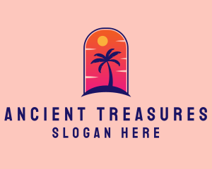 Palm Tree  Beach logo design