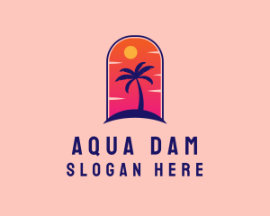 Palm Tree  Beach logo design