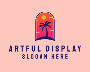 Palm Tree  Beach logo design