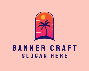 Palm Tree  Beach logo design