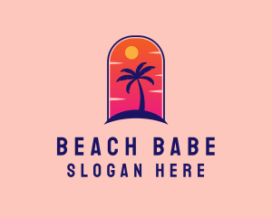 Palm Tree  Beach logo design