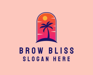 Palm Tree  Beach logo design