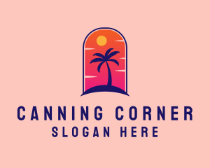 Palm Tree  Beach logo design