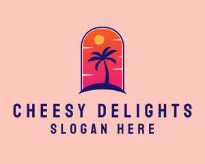 Palm Tree  Beach logo design