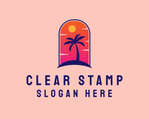 Palm Tree  Beach logo design