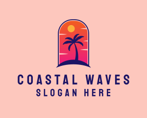 Coast - Palm Tree  Beach logo design