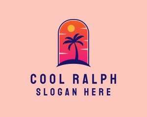 Palm Tree  Beach logo design