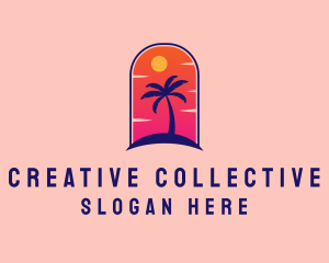 Palm Tree  Beach logo design