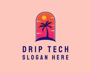 Palm Tree  Beach logo design